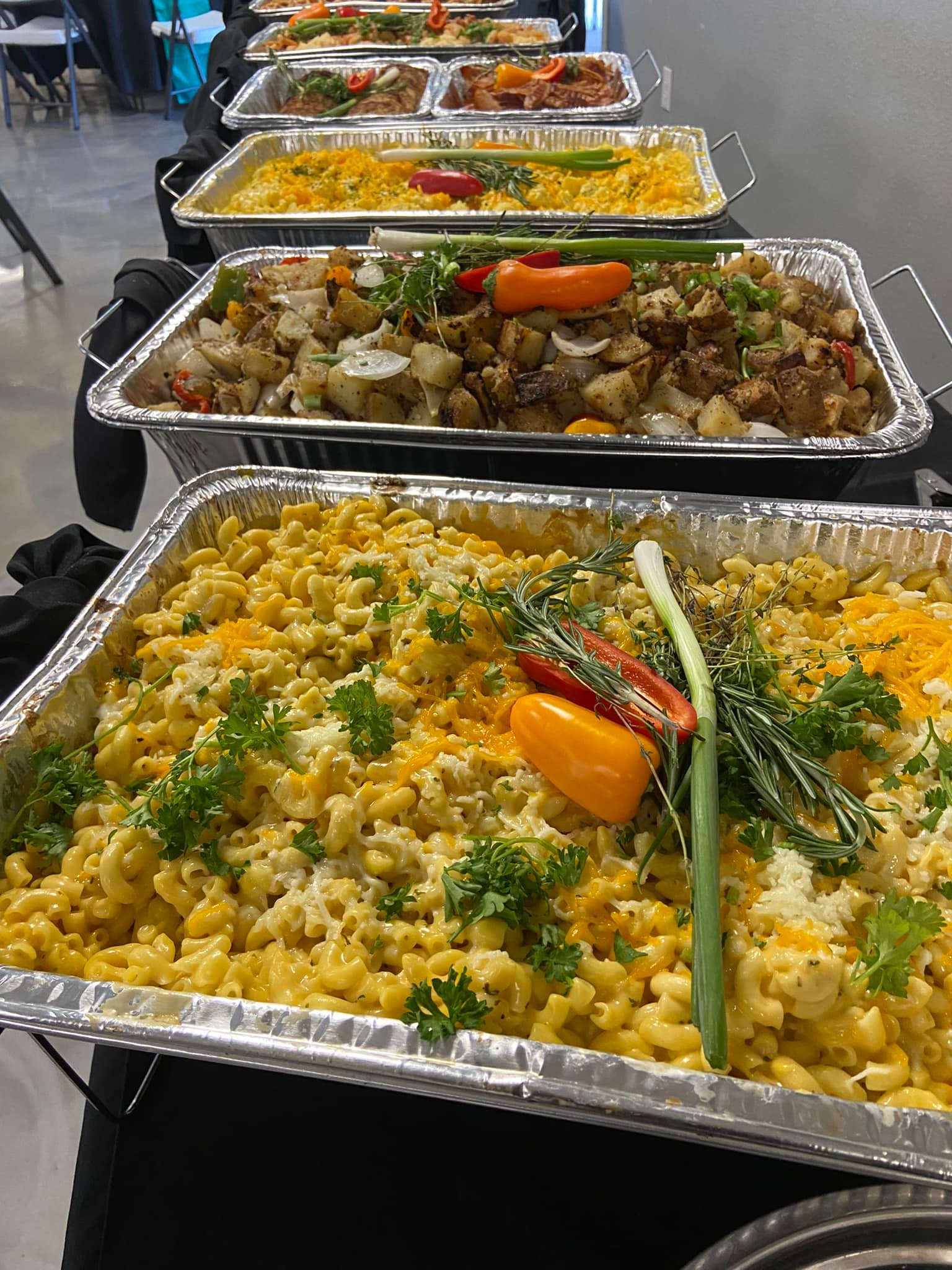 Farm-fresh catering spread from Etta C's